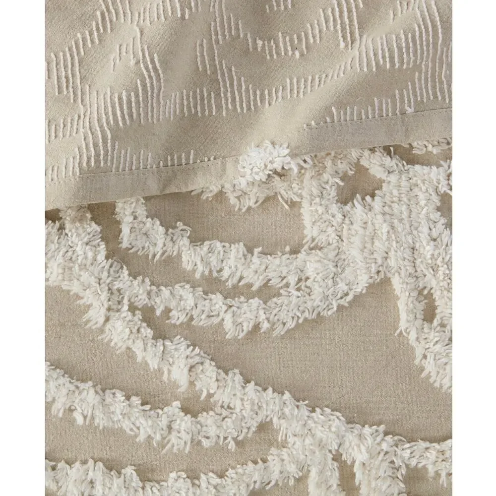 Madison Park King Bedspread Set Beige Chenille Tufted 3pc Luxury Bedding